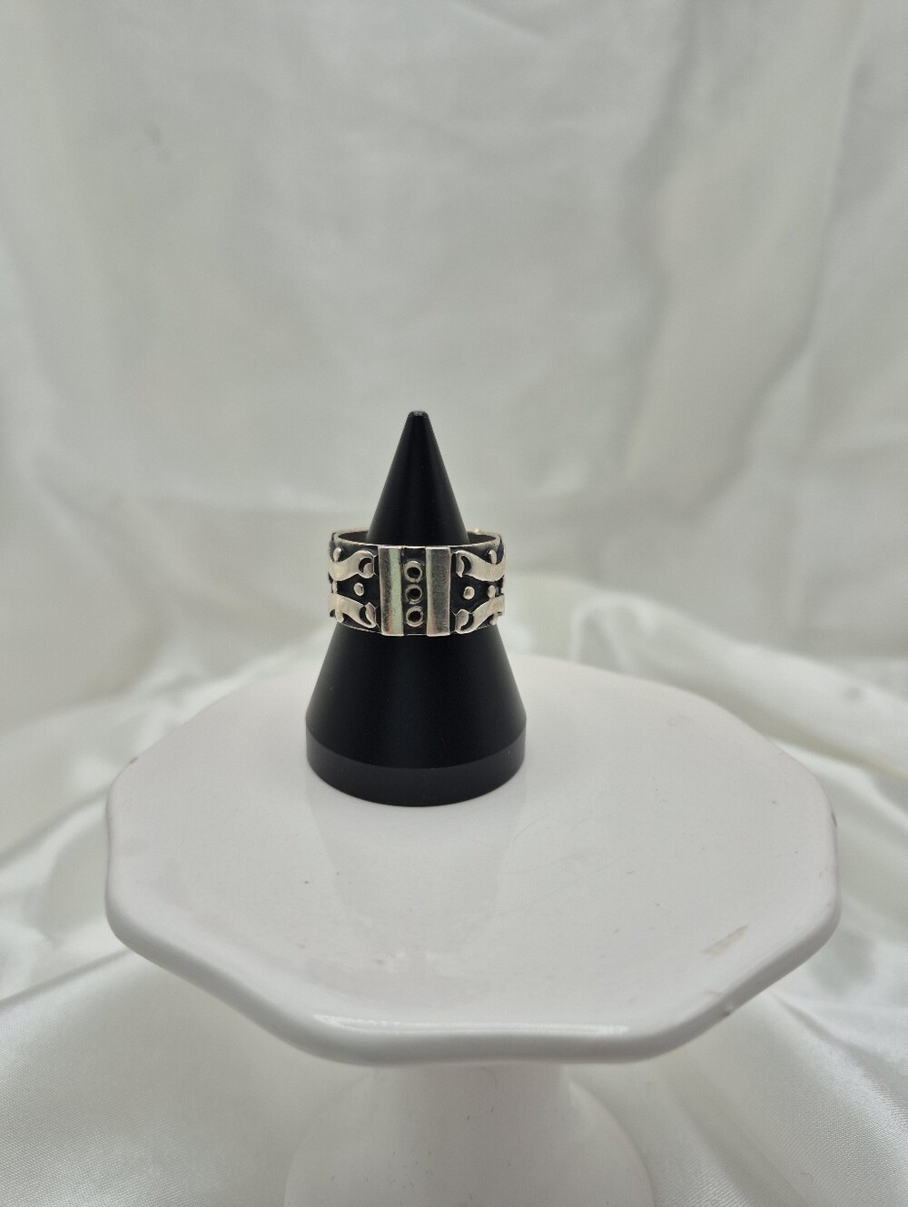 TAXCO MEXICO Men ? Sterling Silver EAGLE 3 "CHH" Wide Band Ring Size 10 Band - Picture 5 of 7